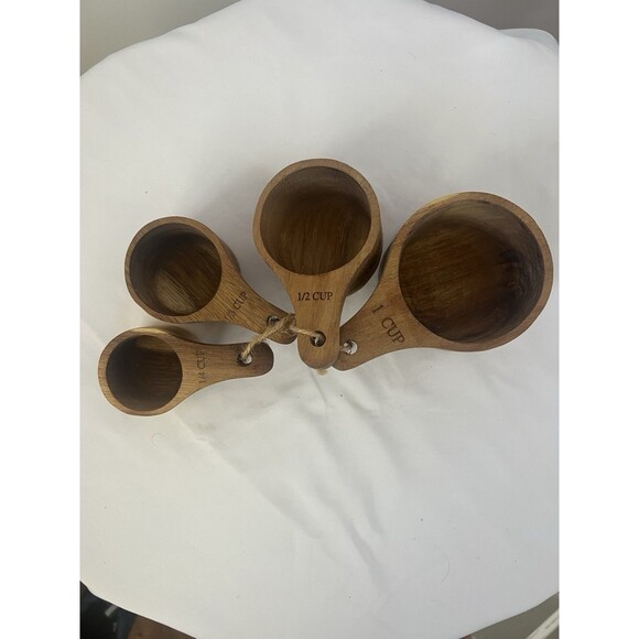 Talisman Designs Engraved Beechwood Kitchen Utensil Lot Spoons Cups Spreaders - Picture 7 of 14